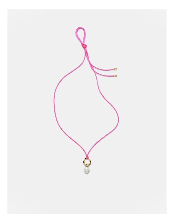 Kaia Pearl Cord Necklace in Disco Pink image 7