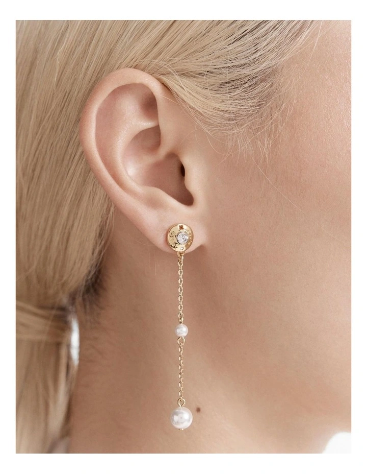 Enliven Pearl Drop Earrings in Gold image 4