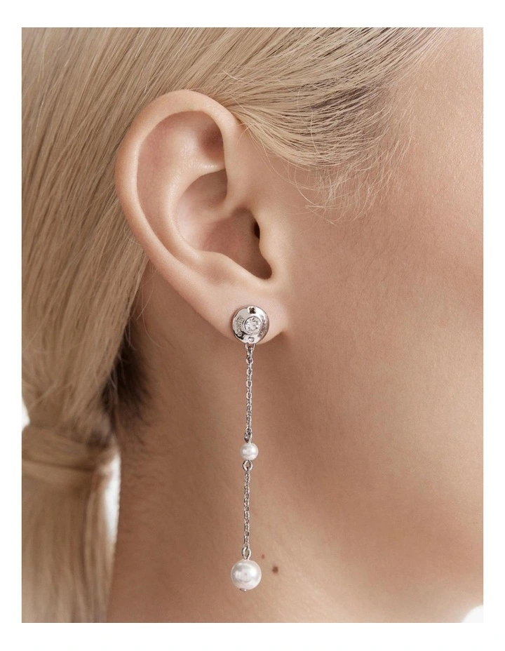 Enliven Pearl Drop Earrings in Silver image 4