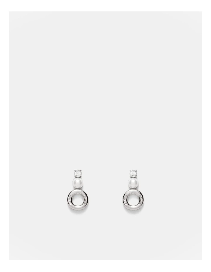 Circulate Drop Stud Earrings in Silver image 1