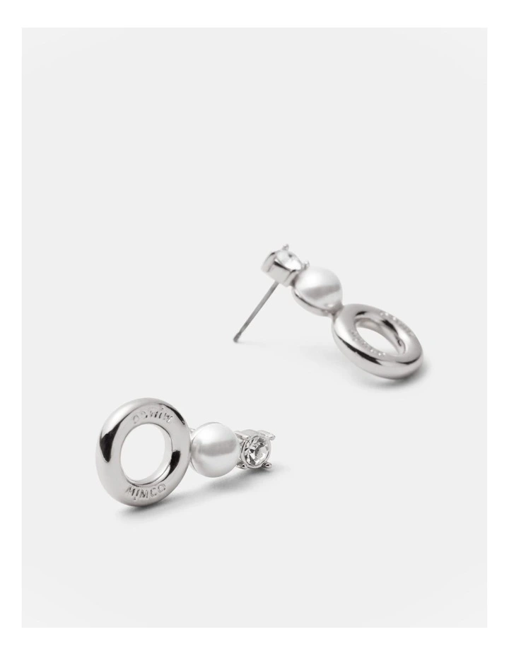 Circulate Drop Stud Earrings in Silver image 3