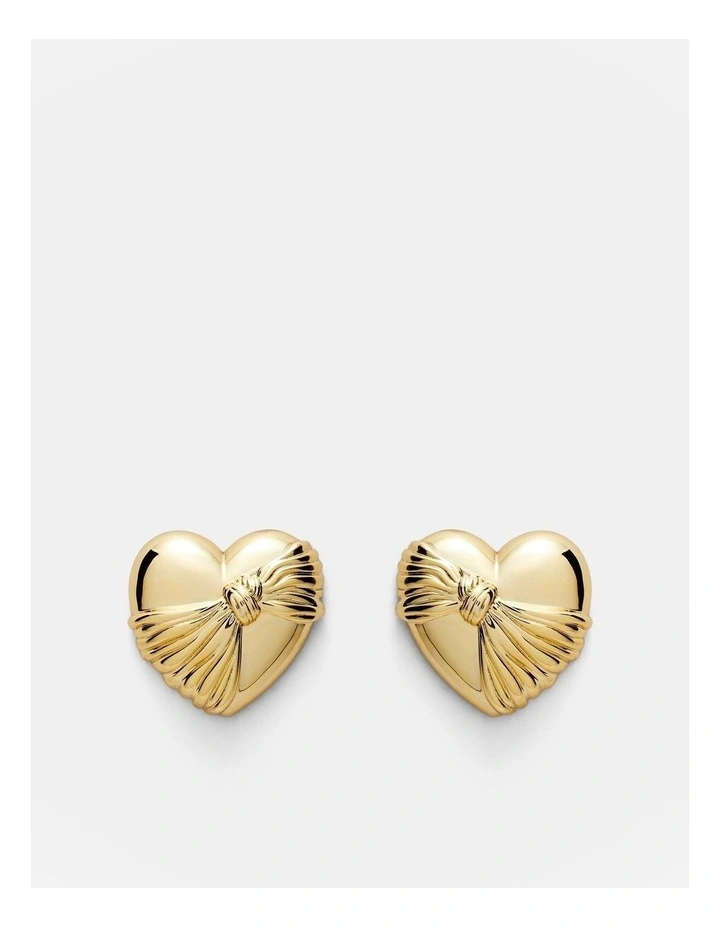 En Pointe Heart Stud Earrings in Gold image 1