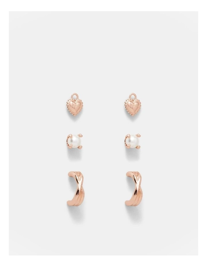 En Pointe Earrings Set in Rose Gold image 1