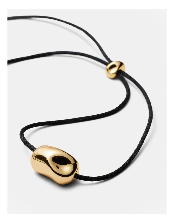 What A Treasure Cord Pendant Necklace in Gold image 3