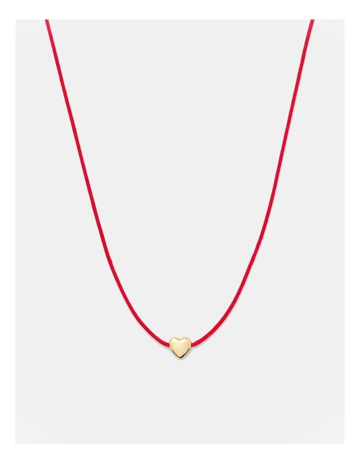 Atomic Heart Cord Necklace in Claret image 1