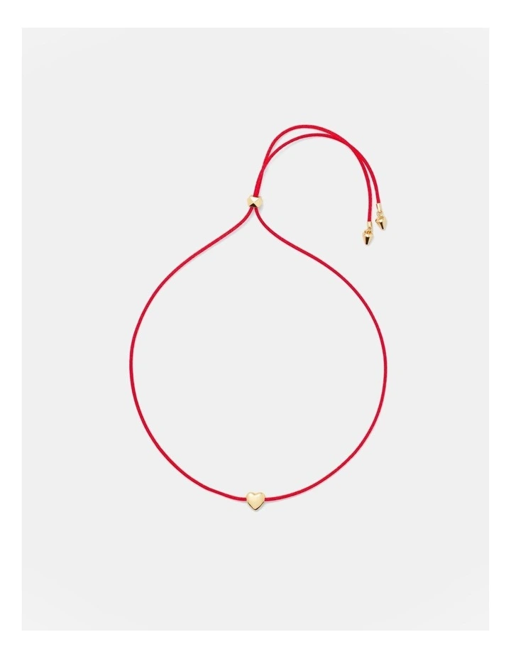 Atomic Heart Cord Necklace in Claret image 5