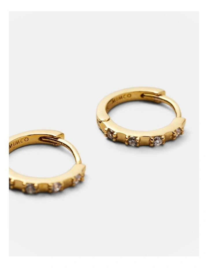 Vela Huggie Hoop Earrings in Gold image 2