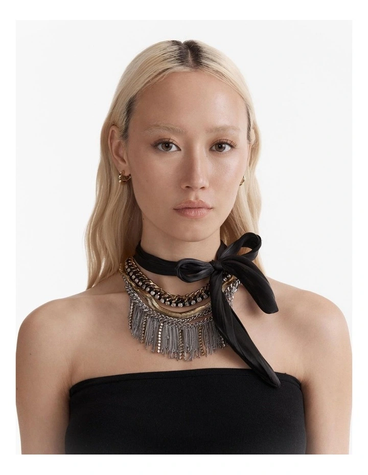 Pirouette Statement Necklace in Black image 2