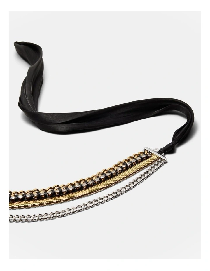 Pirouette Statement Necklace in Black image 3