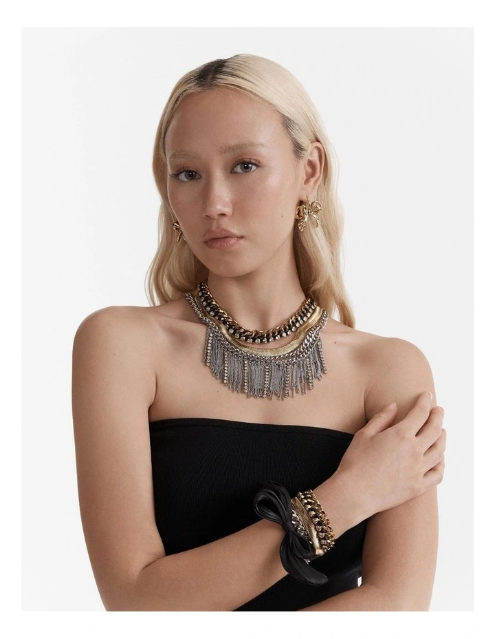 Pirouette Statement Necklace in Black image 4
