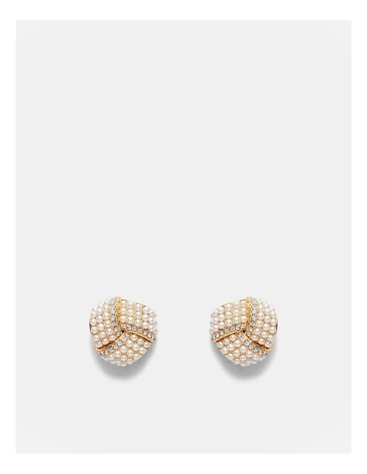 Tie The Knot Stud Earrings in Gold image 1