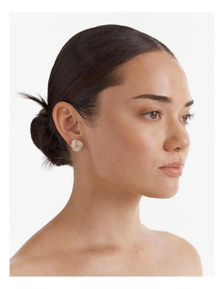 Tie The Knot Stud Earrings in Gold image 2