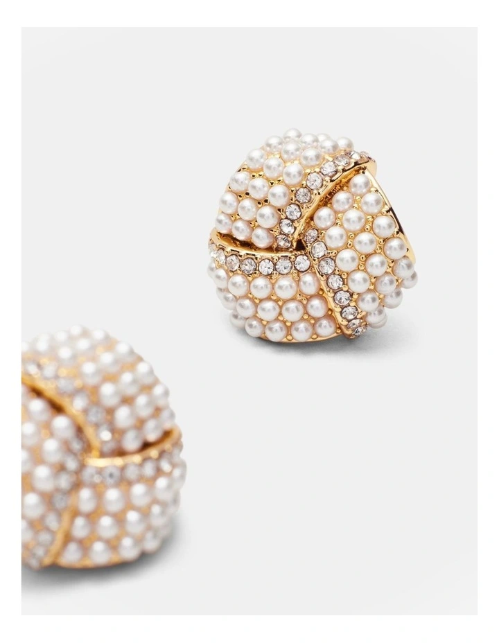 Tie The Knot Stud Earrings in Gold image 3