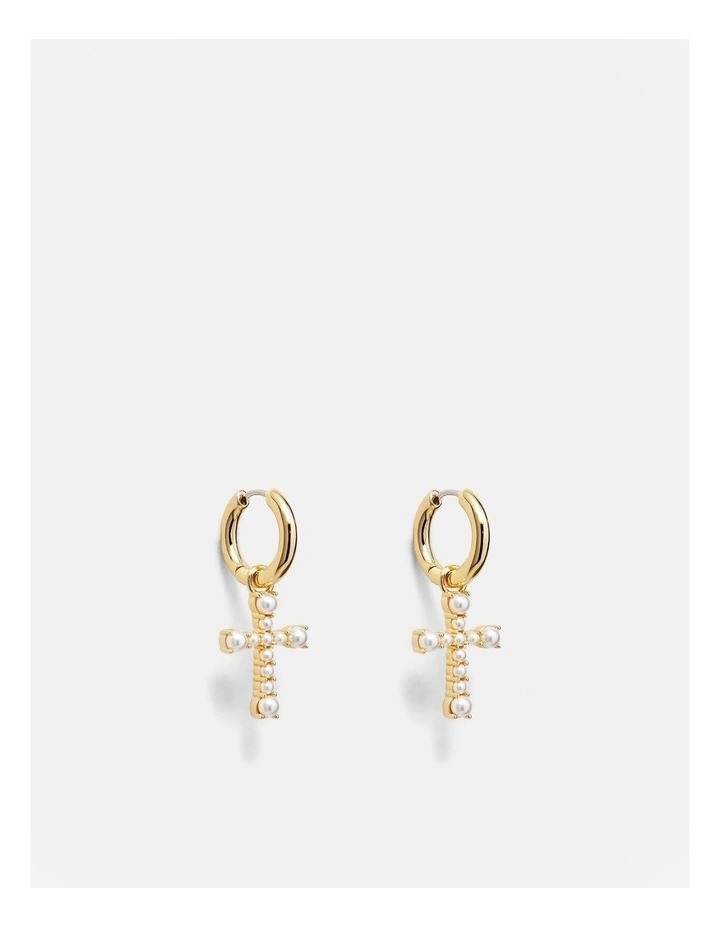 Devoted Hoop Earrings in Pearl image 1