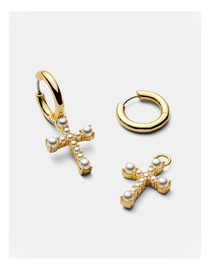 Devoted Hoop Earrings in Pearl image 5