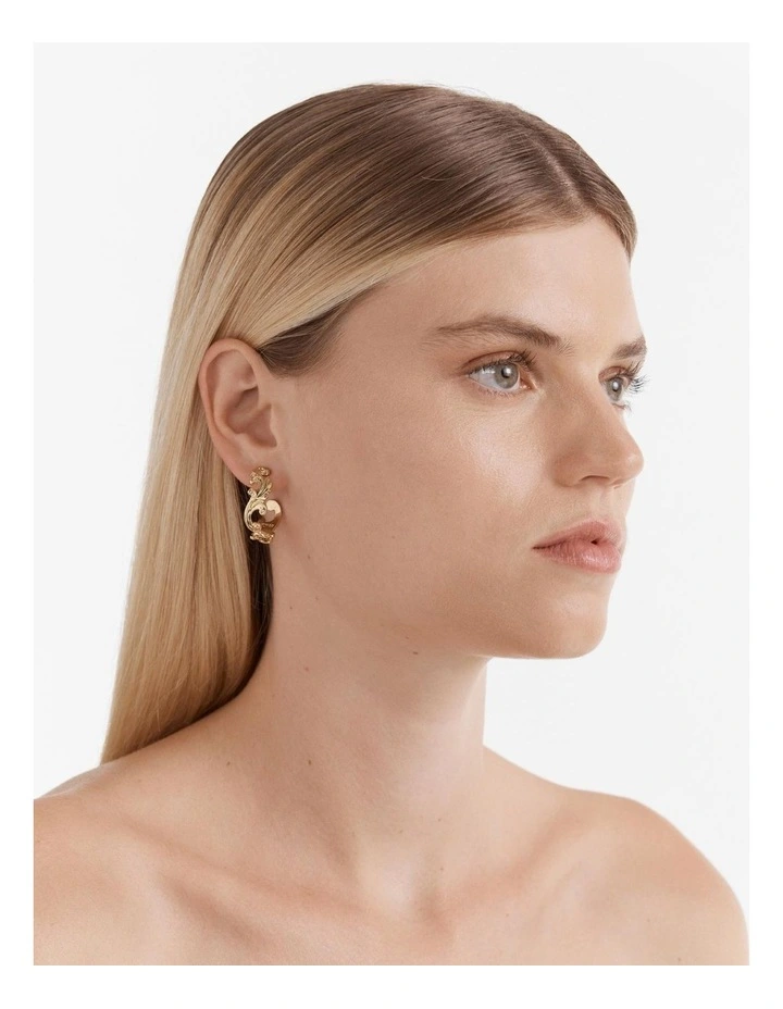 At The Ball Hoop Earrings in Gold image 2