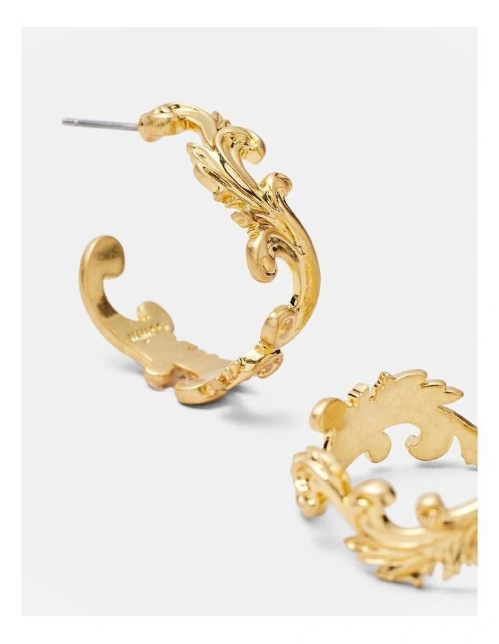 At The Ball Hoop Earrings in Gold image 3