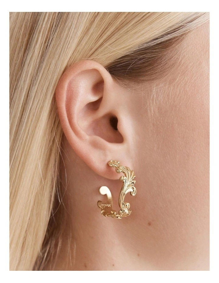 At The Ball Hoop Earrings in Gold image 4