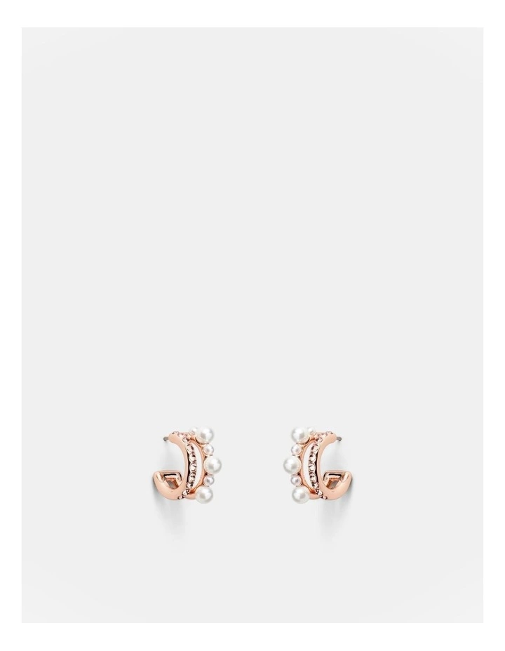 Pearlina Double Hoop Earrings in Fawn image 1