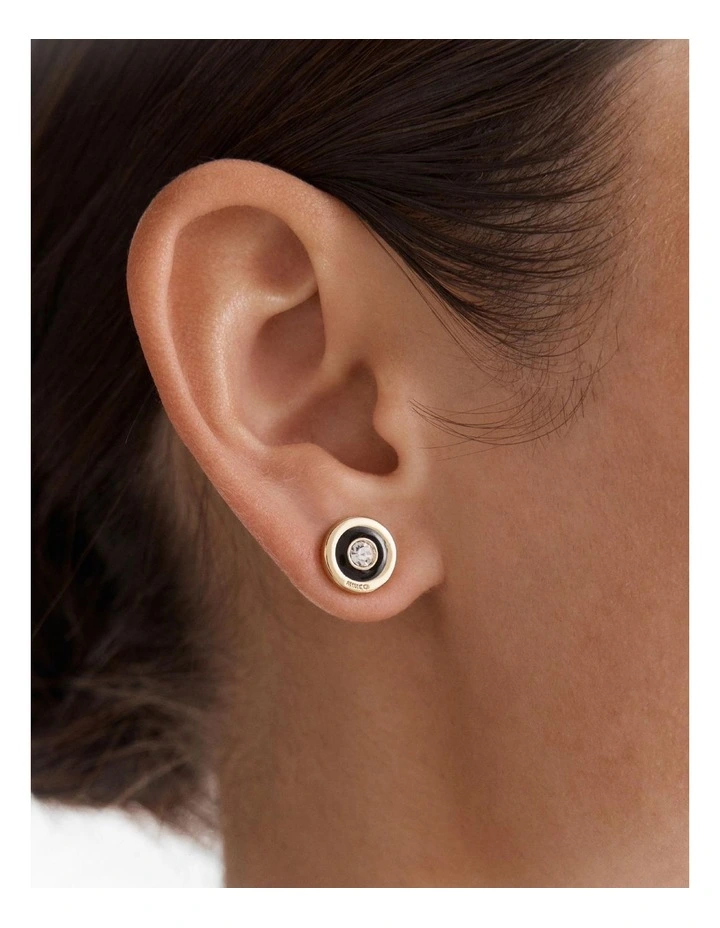 Charmed Stud Earrings in Black image 4