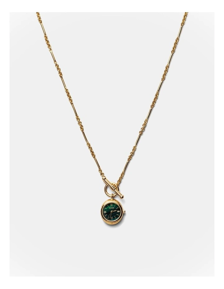 In Time Watch Necklace in Pine image 1