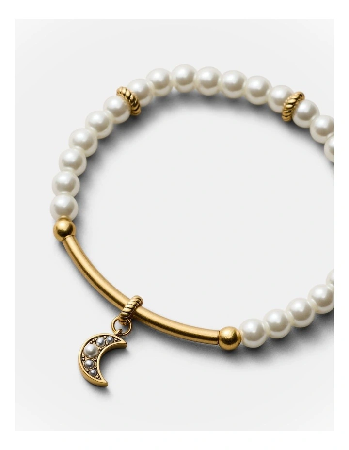 Emotional Pearl Bracelet in Gold image 2