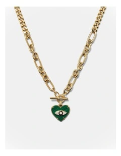 Emotional Heart Necklace in Malachite