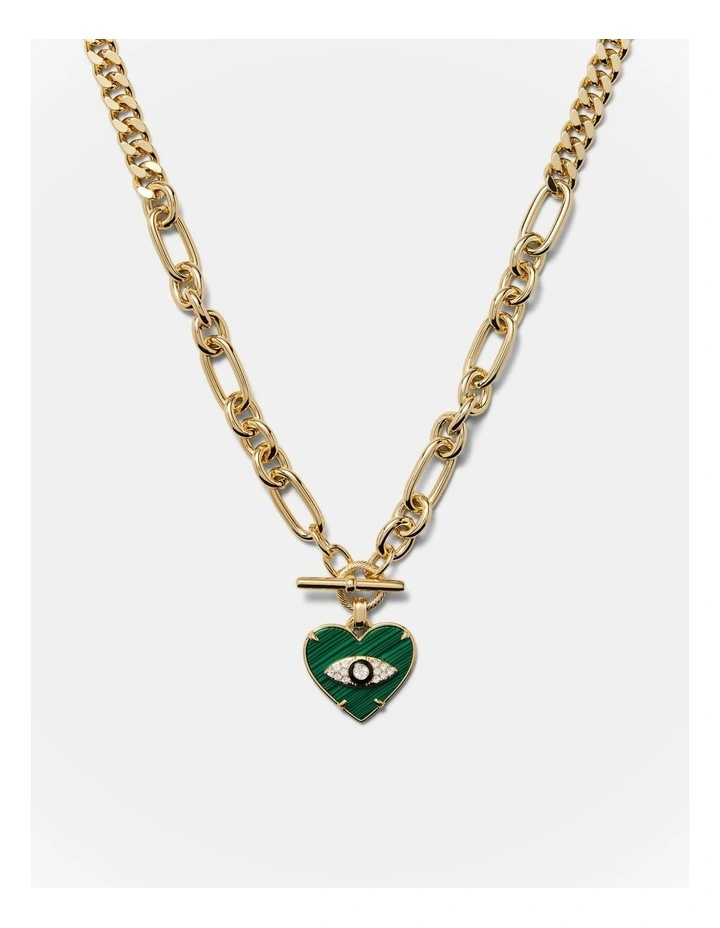 Emotional Heart Necklace in Malachite image 1