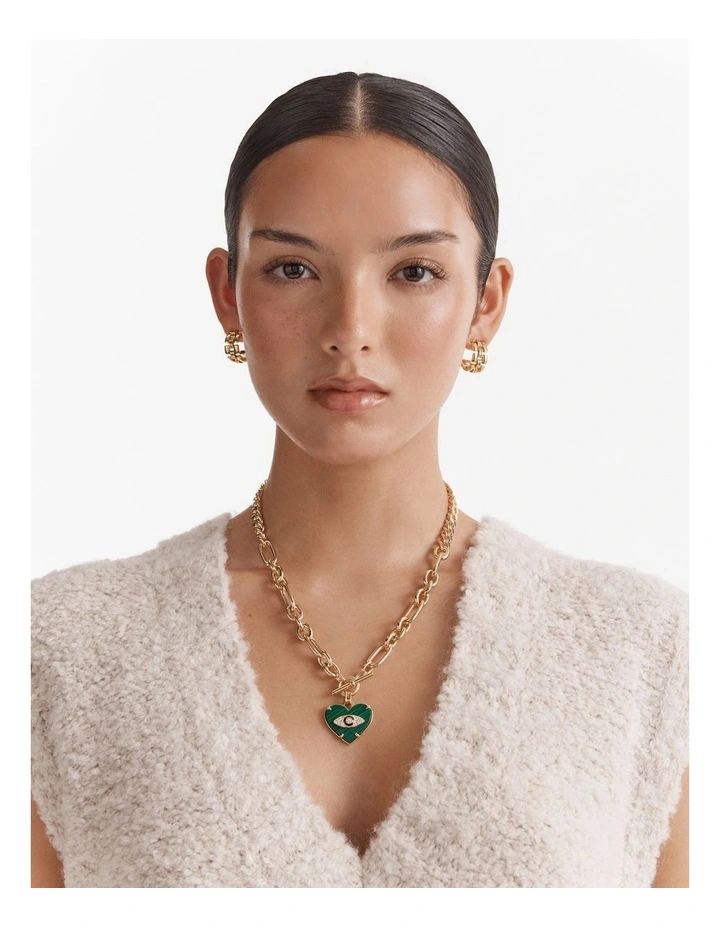 Emotional Heart Necklace in Malachite image 2