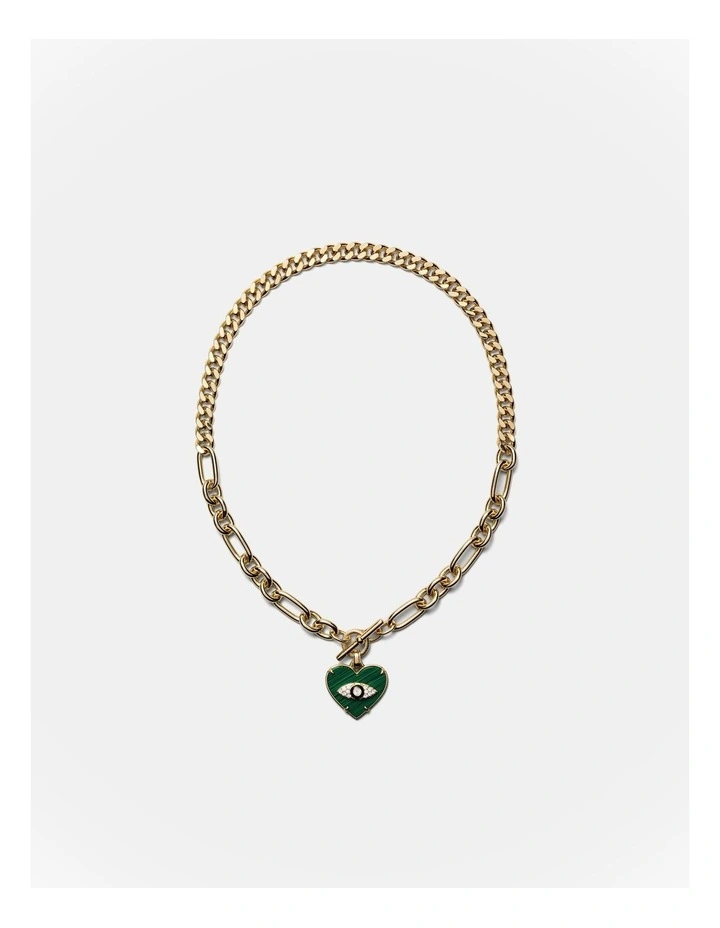 Emotional Heart Necklace in Malachite image 4