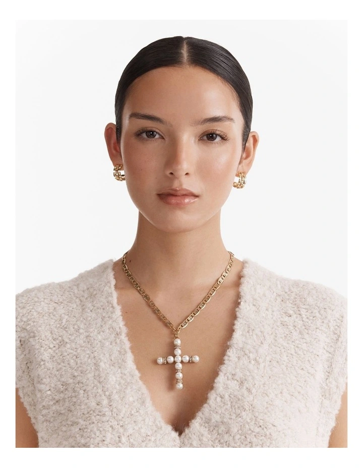 Emotional Cross Necklace in Black image 2