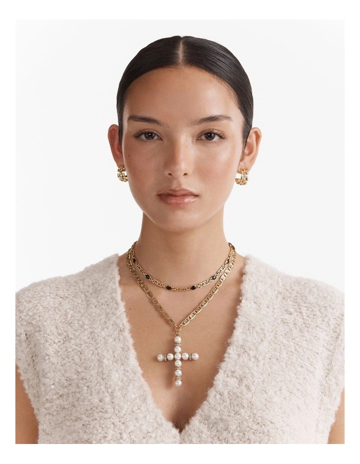 Emotional Cross Necklace in Black image 5