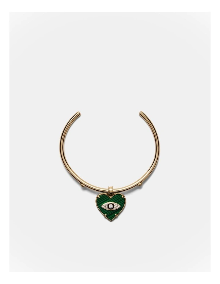 Emotional Heart Cuff Bracelet in Malachite image 1