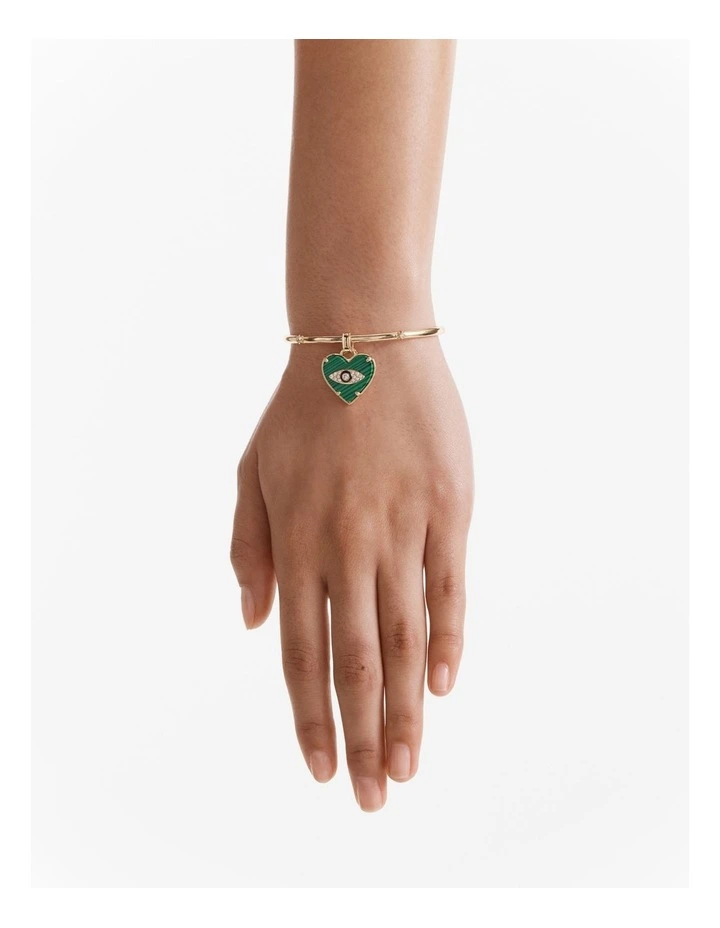 Emotional Heart Cuff Bracelet in Malachite image 2