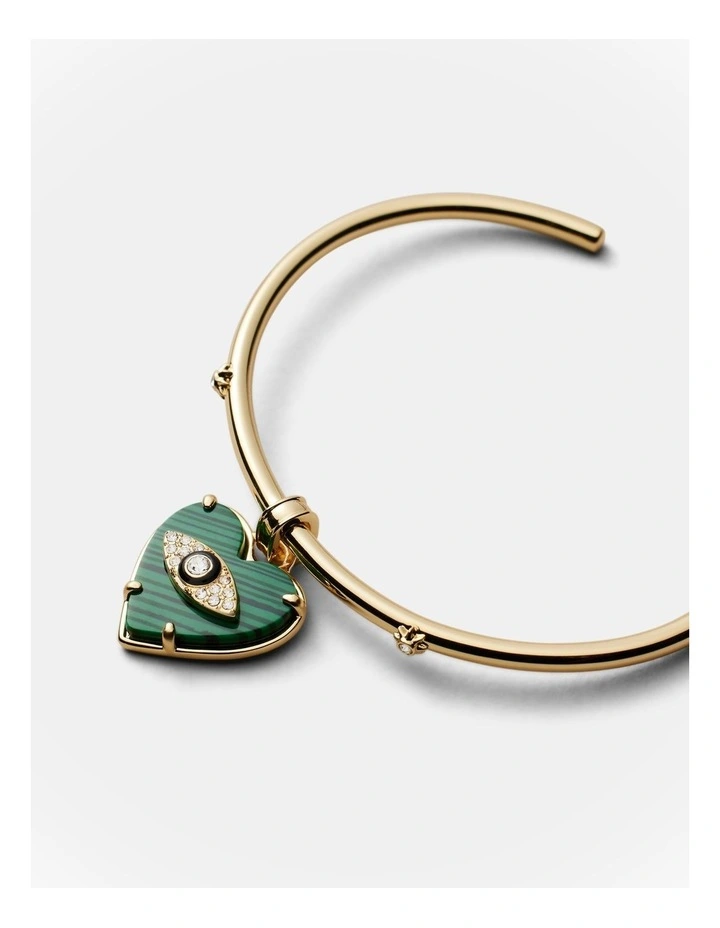 Emotional Heart Cuff Bracelet in Malachite image 3