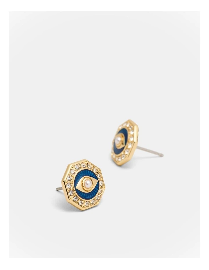 Emotional Stud Earrings in Blue image 3