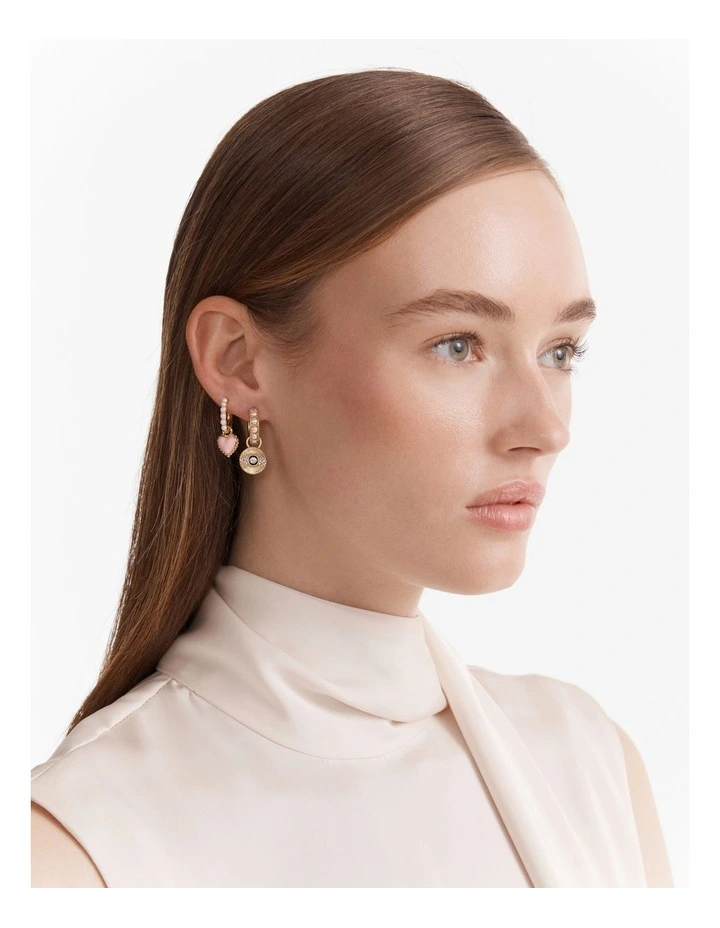 Emotively Pearl Huggie Hoop Earrings in Pearl image 6
