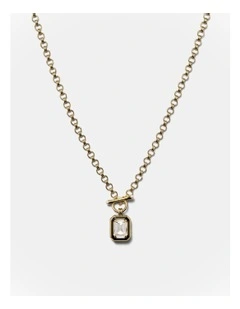 Legacy Enamel Pendant Necklace in Black
