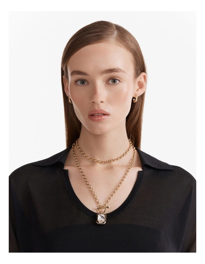 Legacy Enamel Pendant Necklace in Black image 4