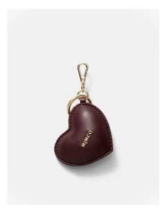 Romance Heart Bag Charm in Mahogany