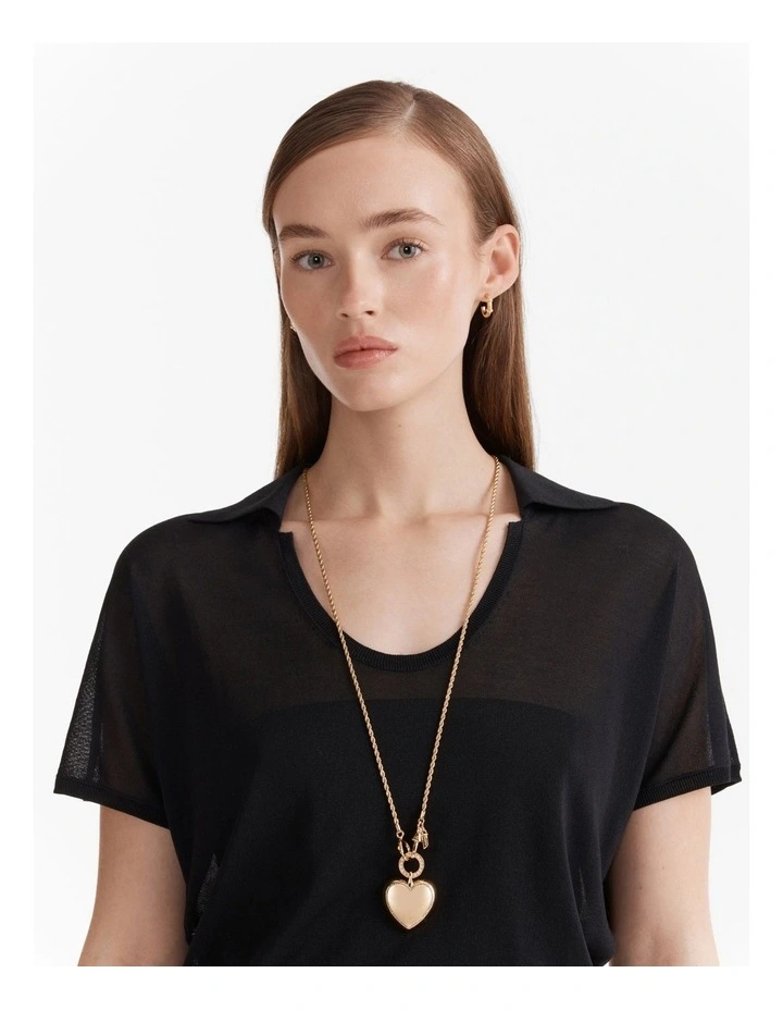 Obsessed Heart Necklace in Gold image 2