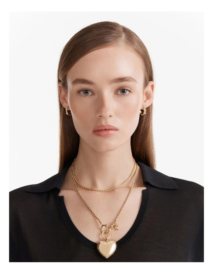 Obsessed Heart Necklace in Gold image 4