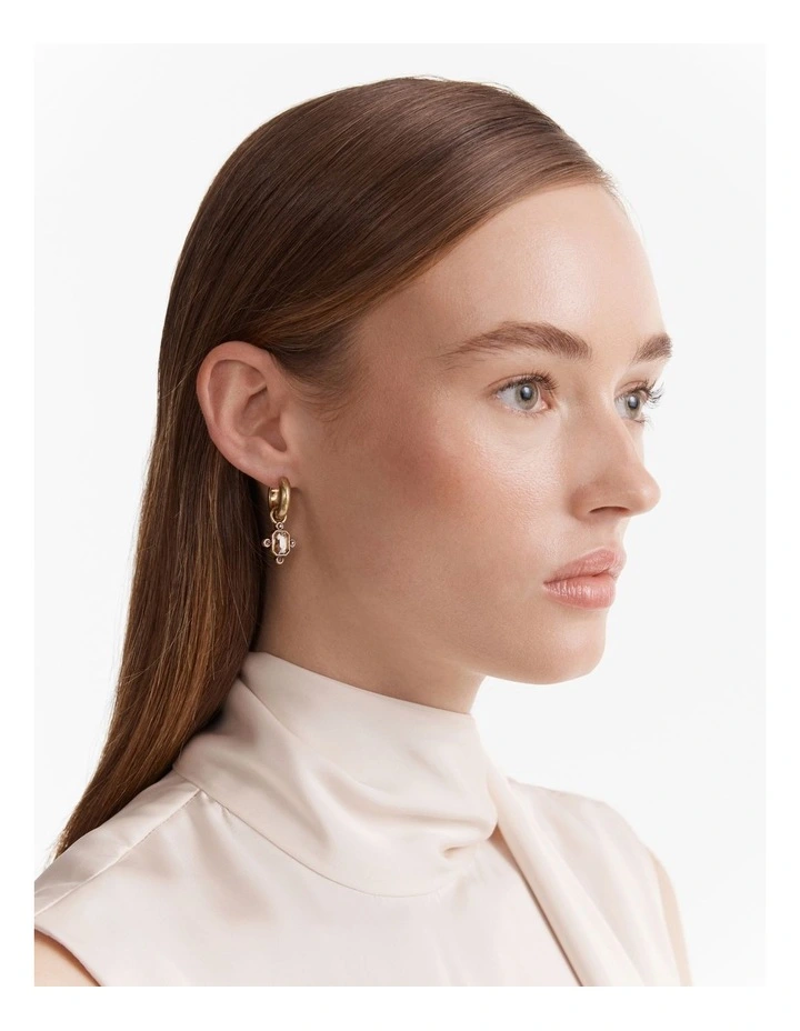 Demeanour Huggie Hoop Earrings in Wine image 2