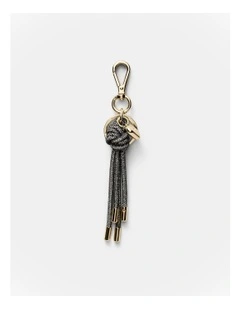 Sparkle Knot Bag Charm in Black