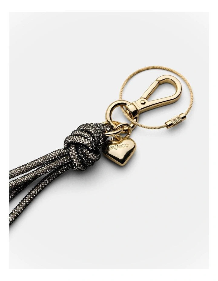 Sparkle Knot Bag Charm in Black image 3