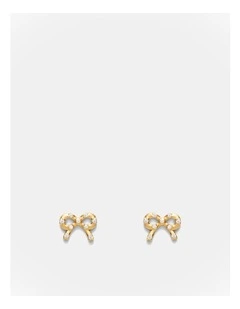 Baby Bow Stud Earrings in Gold