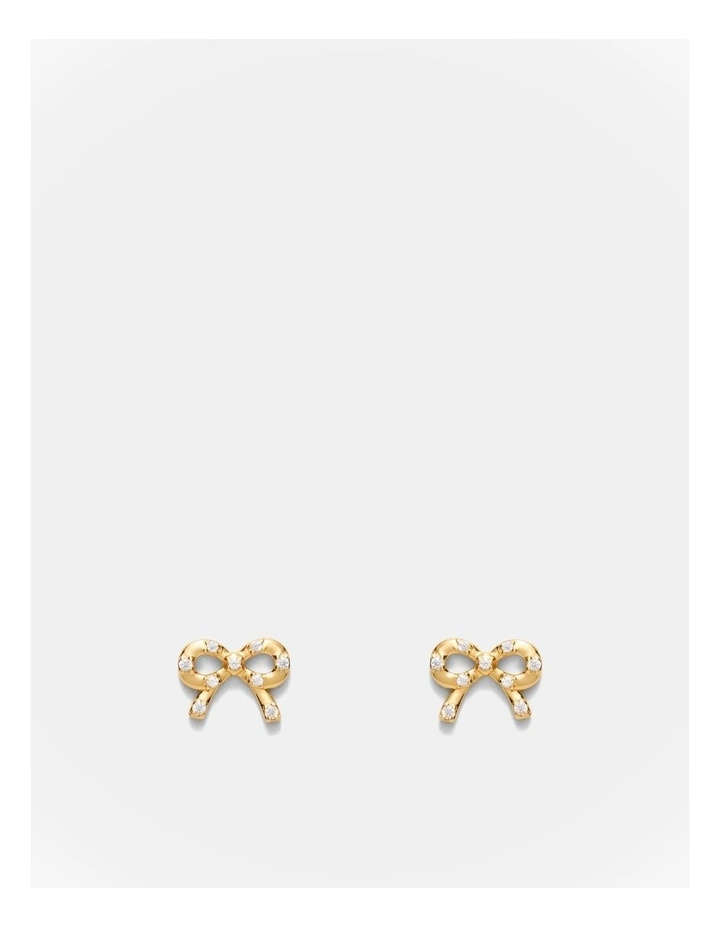 Baby Bow Stud Earrings in Gold image 1
