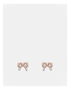 Baby Bow Stud Earrings in Rose Gold