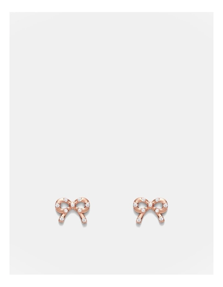 Baby Bow Stud Earrings in Rose Gold image 1