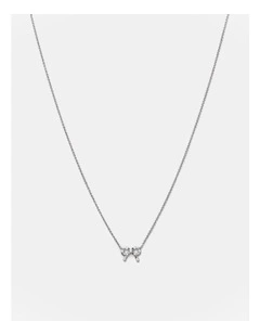 Baby Bow Necklace in Silver